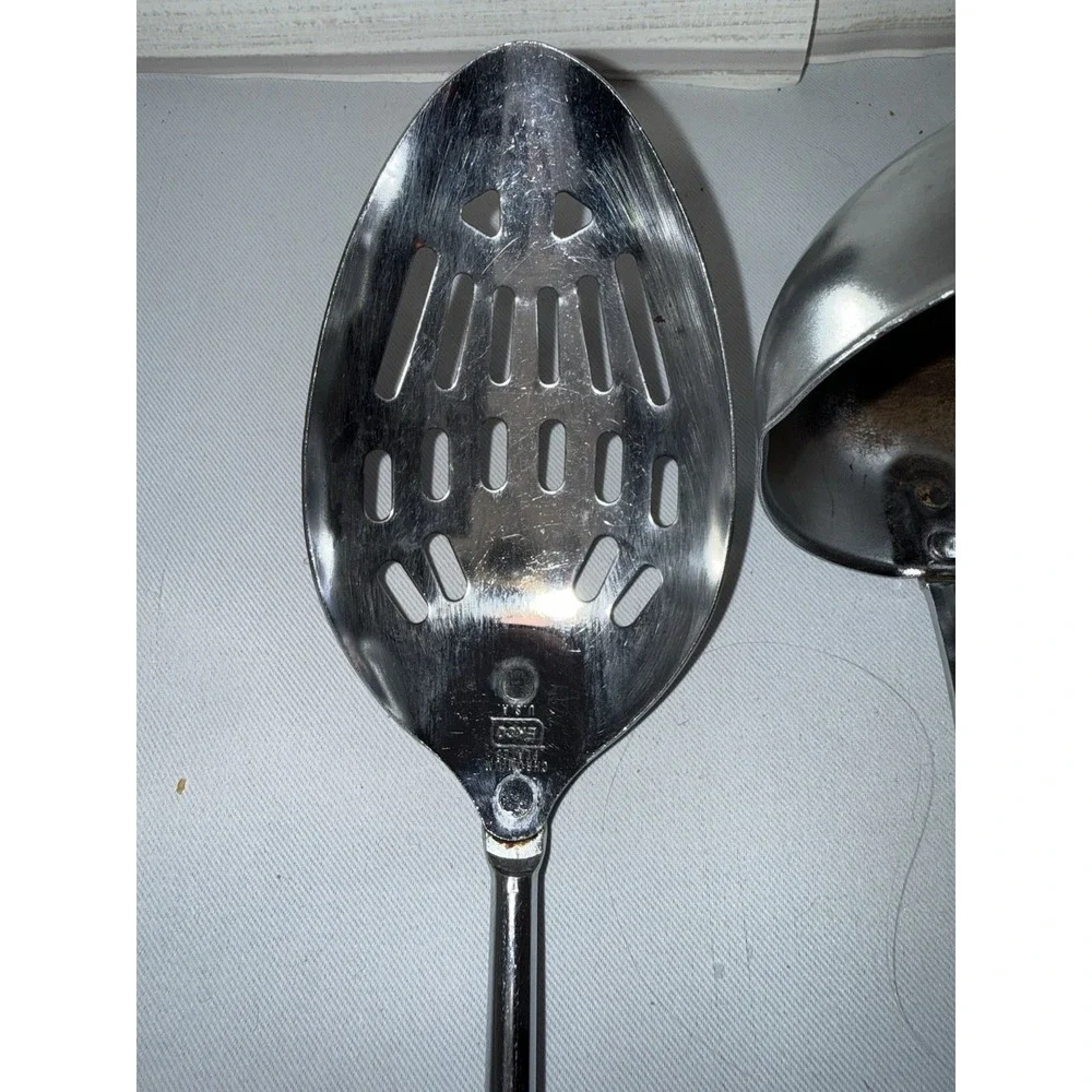 Vtg Ecko Slotted Spoon ‎ And Ladle Mcm Stainless
